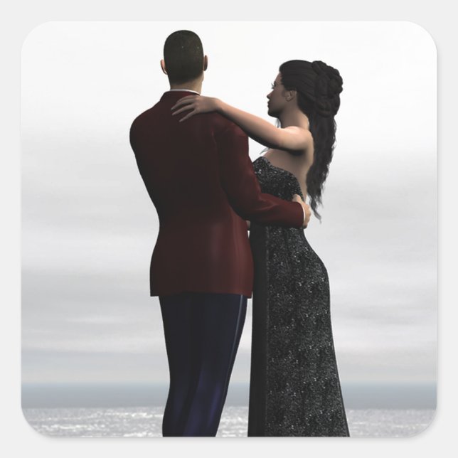 Tanz mit mir quadratischer aufkleber (Vorderseite)