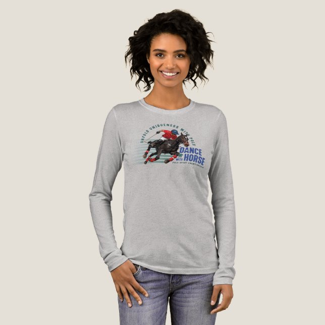 Tanz mit Pferd (Heller Modus) | Frauen Langarm Tri-Blend Shirt (Volle Vorderseite)