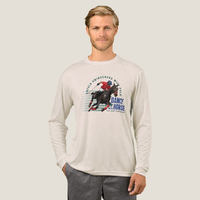 Tanz mit Pferd (Heller Modus) | Männer Langarm Tri-Blend Shirt (Volle Vorderseite)
