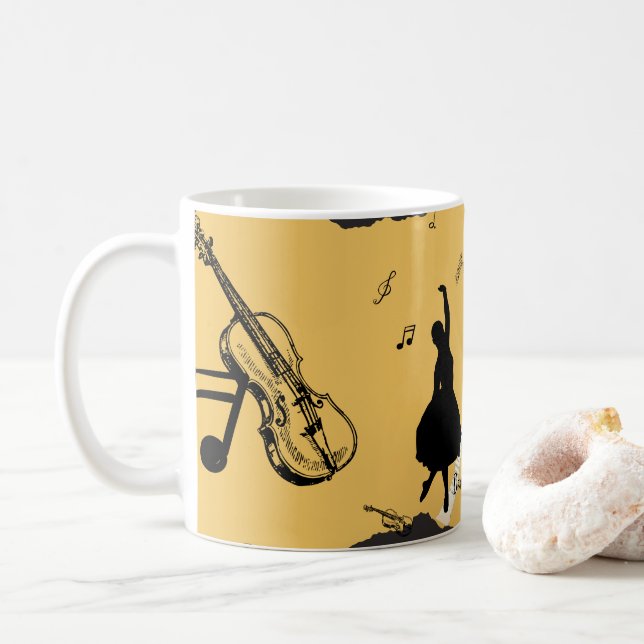 Tanz mit Violine Kaffeetasse (Mit Donut)