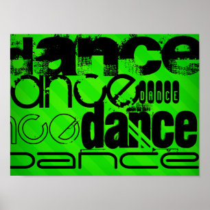 Tanz; Neon Green Stripes Poster
