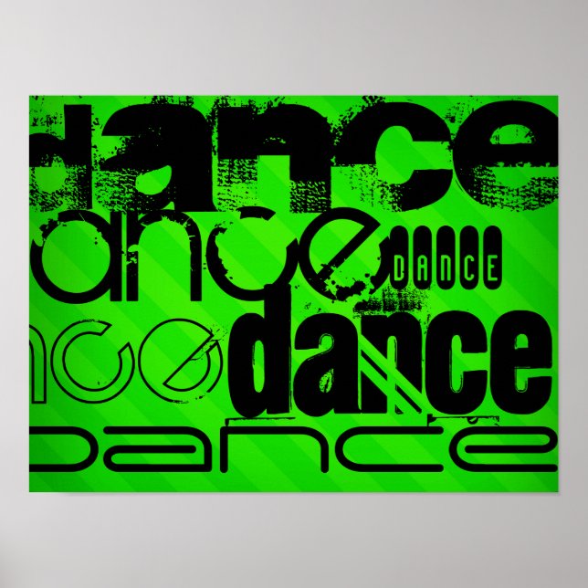 Tanz; Neon Green Stripes Poster (Vorne)
