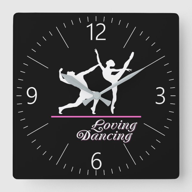 Tanz Quadratische Wanduhr (Vorderseite)