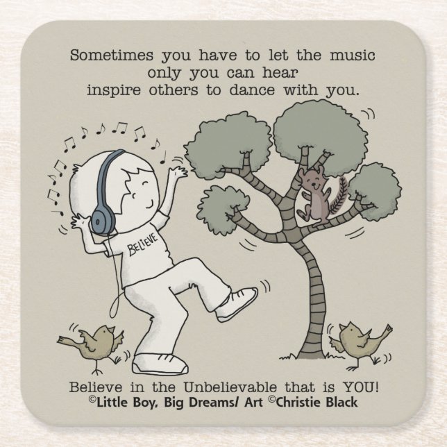 Tanz Rechteckiger Pappuntersetzer (Vorderseite)