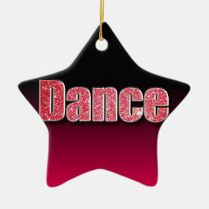 Tanz-rosa Glitzer Keramik Ornament