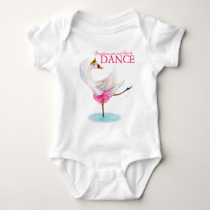 Tanz schwan ballerina whimsy Art Slogan Bekleidung Baby Strampler