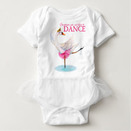 Tanz schwan ballerina whimsy Art Slogan Bekleidung Baby Strampler