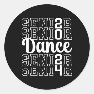 Tanz Senior 2024 Cl of 2024 Senior Dancer Runder Aufkleber
