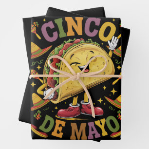 Tanz Taco Funny Cinco De Mayo Fiesta Party Geschenkpapier Set