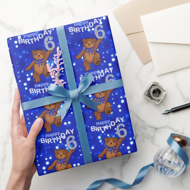 Tanz Teddy Bears 6. Geburtstag Geschenkpapier (Schenken)