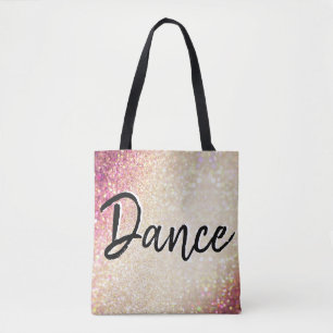 Tanz Tote Tasche  Imitat Gold und Rosa Glitzer