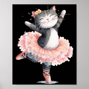 Tanz-Tutu-Katzenkostüm für Katzenliebhaber Poster