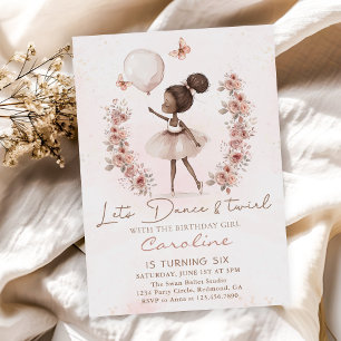 Tanz & Twirl Ballerina Ballerina Ballet Geburtstag Einladung
