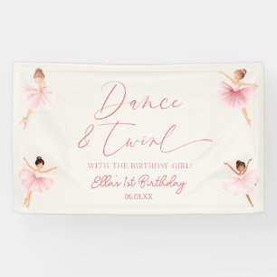 Tanz & Twirl Pink Ballerina Ballerina Ballet Gebur Banner