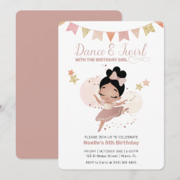 Tanz & Twirl, Prinzessin Ballerina Geburtstag Einladung