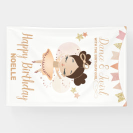 Tanz & Twirl, Prinzessin Ballerina w/Bow Geburtsta Banner