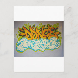 Tanz über den Wolken Graffiti Postkarte