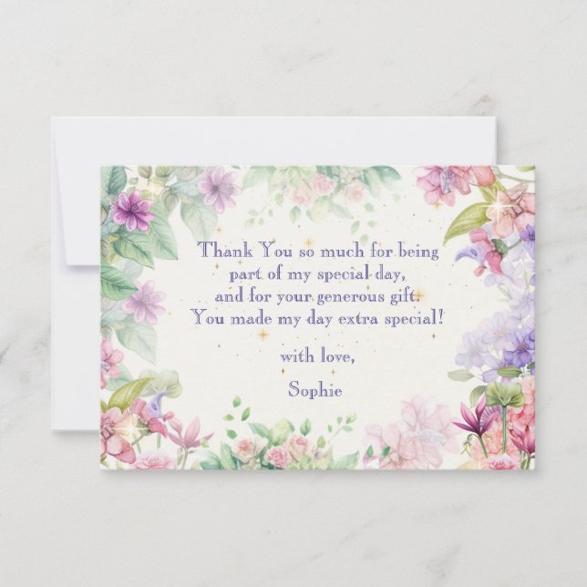 Tanz und Ballerina Geburtstag Dankeskarte (Vorderseite)