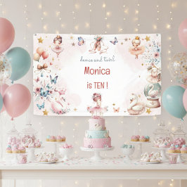 Tanz und niedliche Ballerina Ballett Kind Geburtst Banner