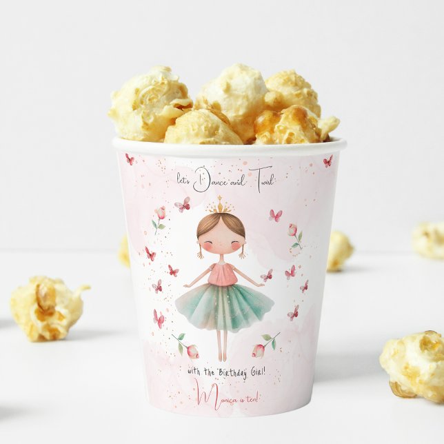 Tanz und niedliche Ballerina Ballett Kind Geburtst Pappbecher (Von Creator hochgeladen)