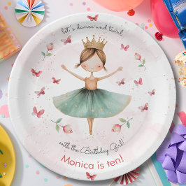 Tanz und niedliche Ballerina Ballett Kind Geburtst Pappteller