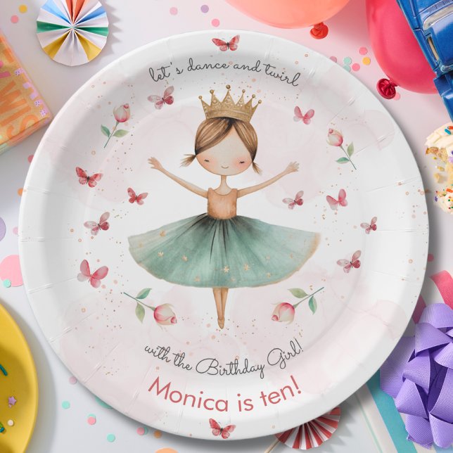 Tanz und niedliche Ballerina Ballett Kind Geburtst Pappteller (Von Creator hochgeladen)