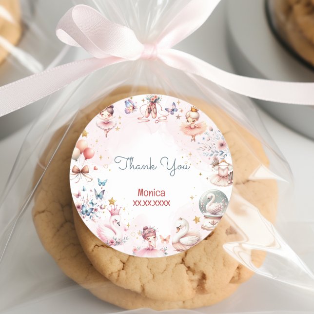 Tanz und niedliche Ballerina Ballett Kind Geburtst Runder Aufkleber (Von Creator hochgeladen)