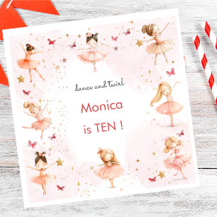 Tanz und niedliche Ballerina Ballett Kind Geburtst Serviette