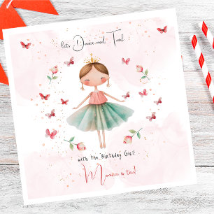 Tanz und niedliche Ballerina Ballett Kind Geburtst Serviette