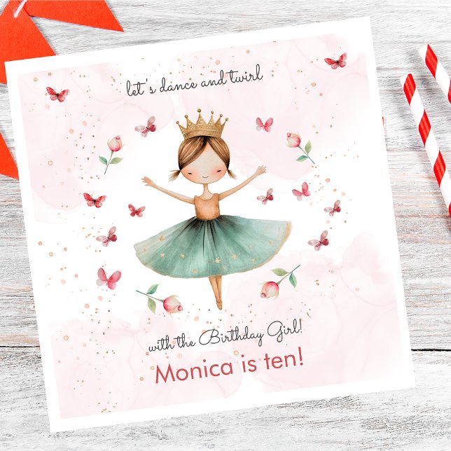 Tanz und niedliche Ballerina Ballett Kind Geburtst Serviette (Von Creator hochgeladen)