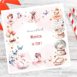 Tanz und niedliche Ballerina Ballett Kind Geburtst Serviette