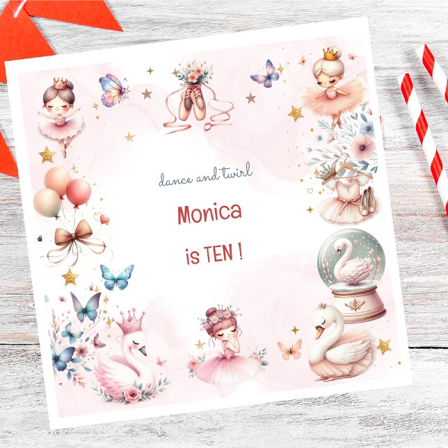 Tanz und niedliche Ballerina Ballett Kind Geburtst Serviette (Von Creator hochgeladen)