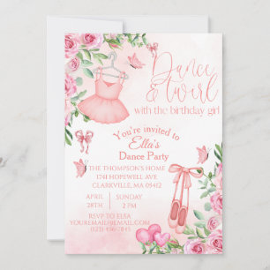 Tanz und Swirl zum Geburtstag Einladung