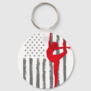 Tanz und Wein  - Vintage USA Amerikanische Flagge  Schlüsselanhänger