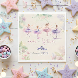 Tanz und wirbelnde Ballerina Aquarellfarbe Geburts Serviette