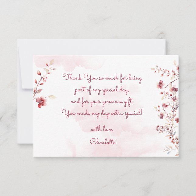 Tanz und wirbelnde Ballerina Geburtstag Dankeskarte (Vorderseite)