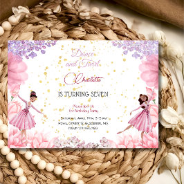 Tanz und wirbelnde Ballerina Geburtstag Einladung