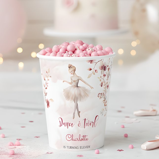 Tanz und wirbelnde Ballerina Geburtstag Pappbecher (Von Creator hochgeladen)