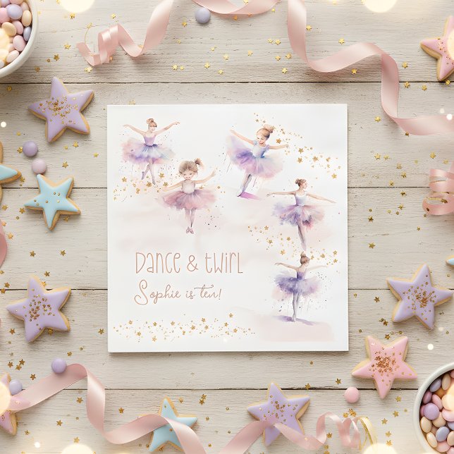 Tanz und wirbelnde Ballerina Geburtstag Serviette (Von Creator hochgeladen)