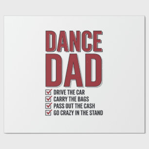 Tanz-Vater-Checkliste Vintage-Gravurdesign_1 Geschenkpapier