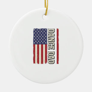 Tanz-Vater-Patriotisches-vintage-Flag-Shirt-Design Keramik Ornament