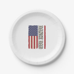 Tanz-Vater-Patriotisches Vintage-Flag-Shirt-Design Pappteller