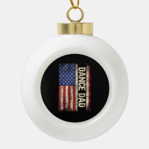 Tanz-Vater US-amerikanisches Flag-Shirt Tänzer Tan Keramik Kugel-Ornament