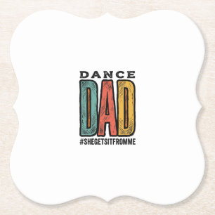 Tanz-Vater Vintage-Typografie-Shirt-Design_1 Untersetzer