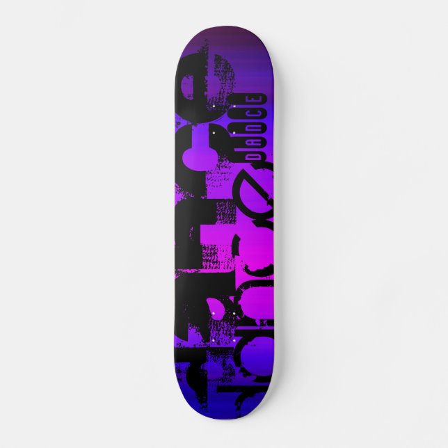 Tanz; Vibranly Blue und Magenta Skateboard (Vorderseite)