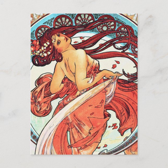 Tanz - Vintages Jugendstil von Mucha Postkarte (Vorderseite)