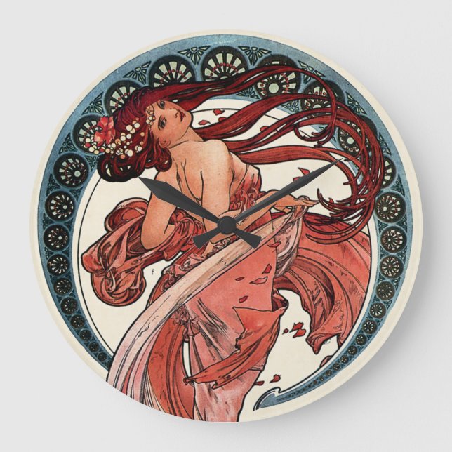 Tanz von Alfons Mucha 1898 Große Wanduhr (Vorderseite)