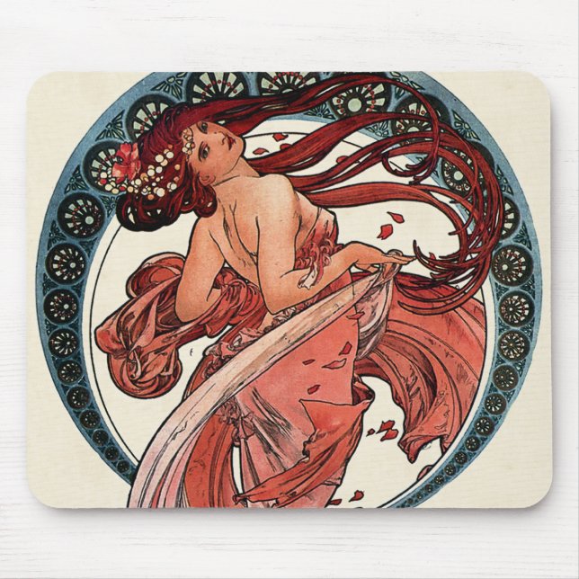Tanz von Alfons Mucha 1898 Mousepad (Vorne)