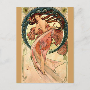 Tanz von Alfons Mucha - Art Nouveau Postkarte