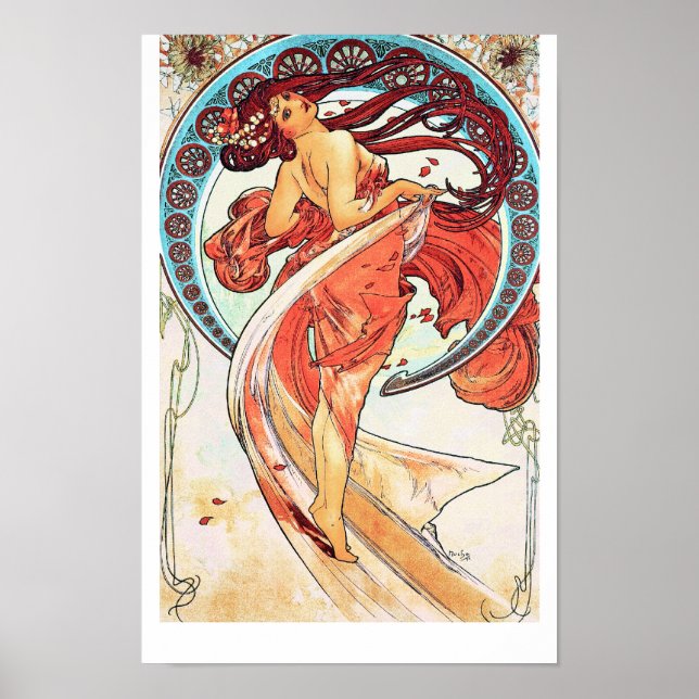 Tanz von Alphonse Mucha Poster (Vorne)